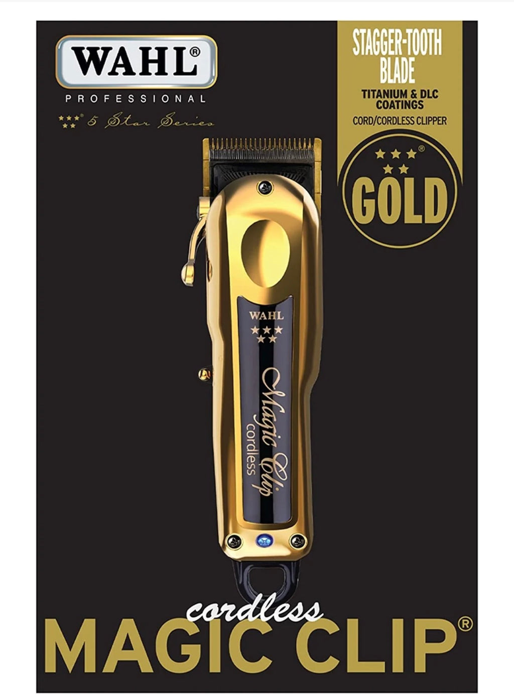 Wahl Professional 5 Star Magic Clip Cordless Clipper - Gold (8148-700)
