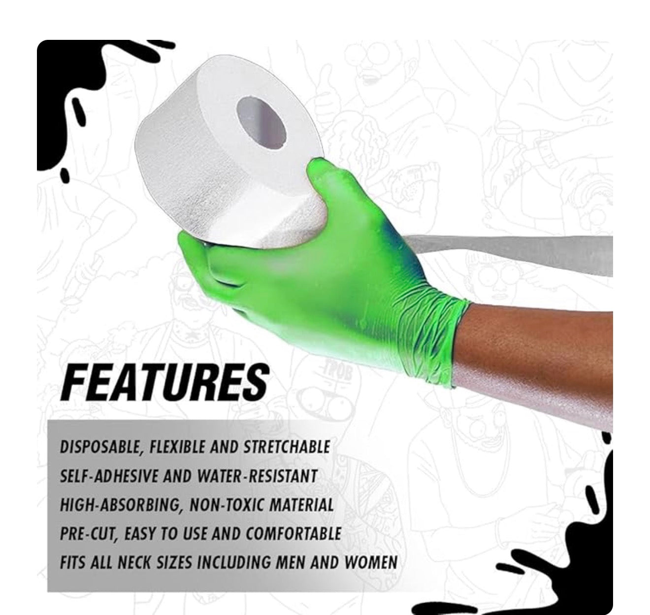 TPOB NECK STRIPS - SLIME (500 STRIPS) - Unlimited Barber and Beauty Supply