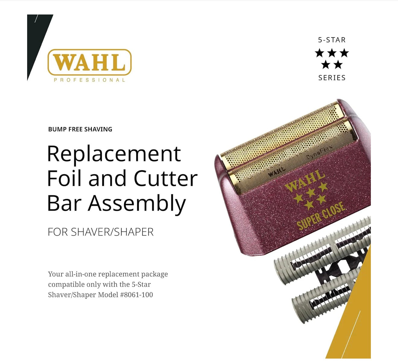 Wahl Professional 5 Star Super Close Shaver/Shaper Replacement Foil & Cutter Bar Assembly