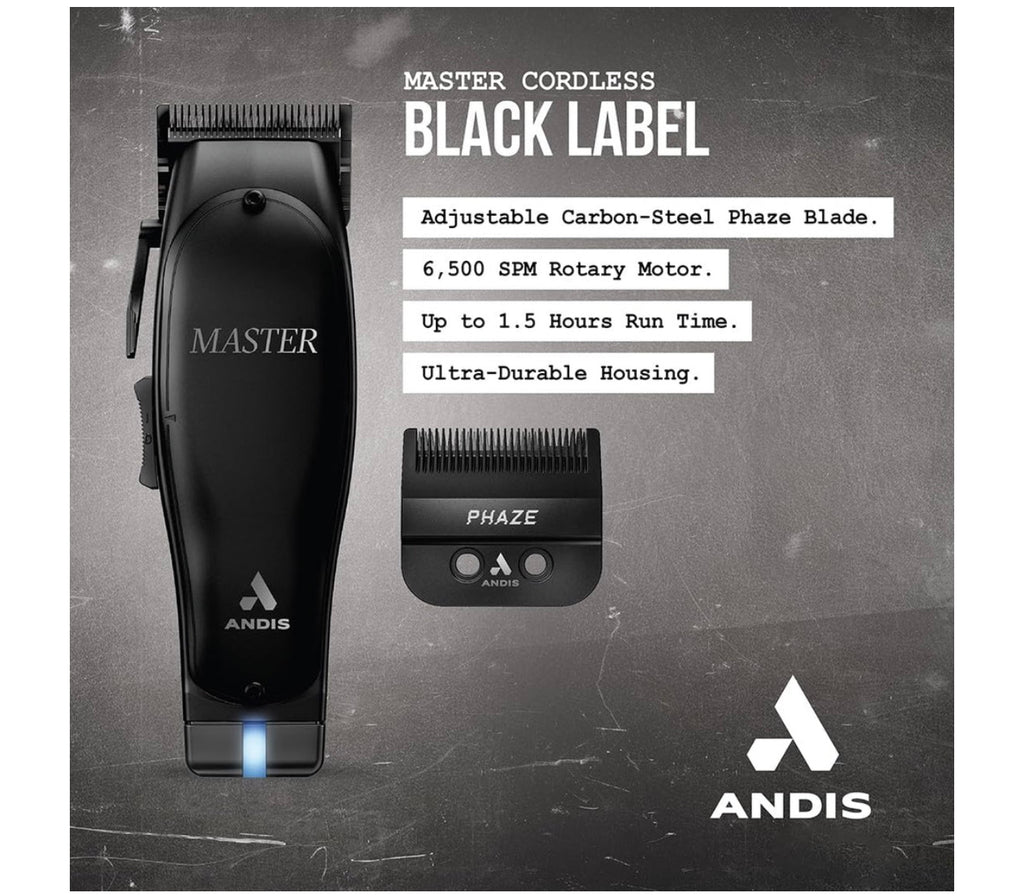 Andis Master Cordless Clipper Black Label Edition w/ Phaze Blade MLC (561895)