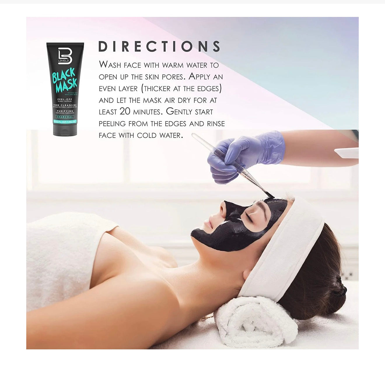 L3VEL3 Purifying & Pore Cleansing Peel-Off Black Charcoal Mask (250ml/8.45oz)