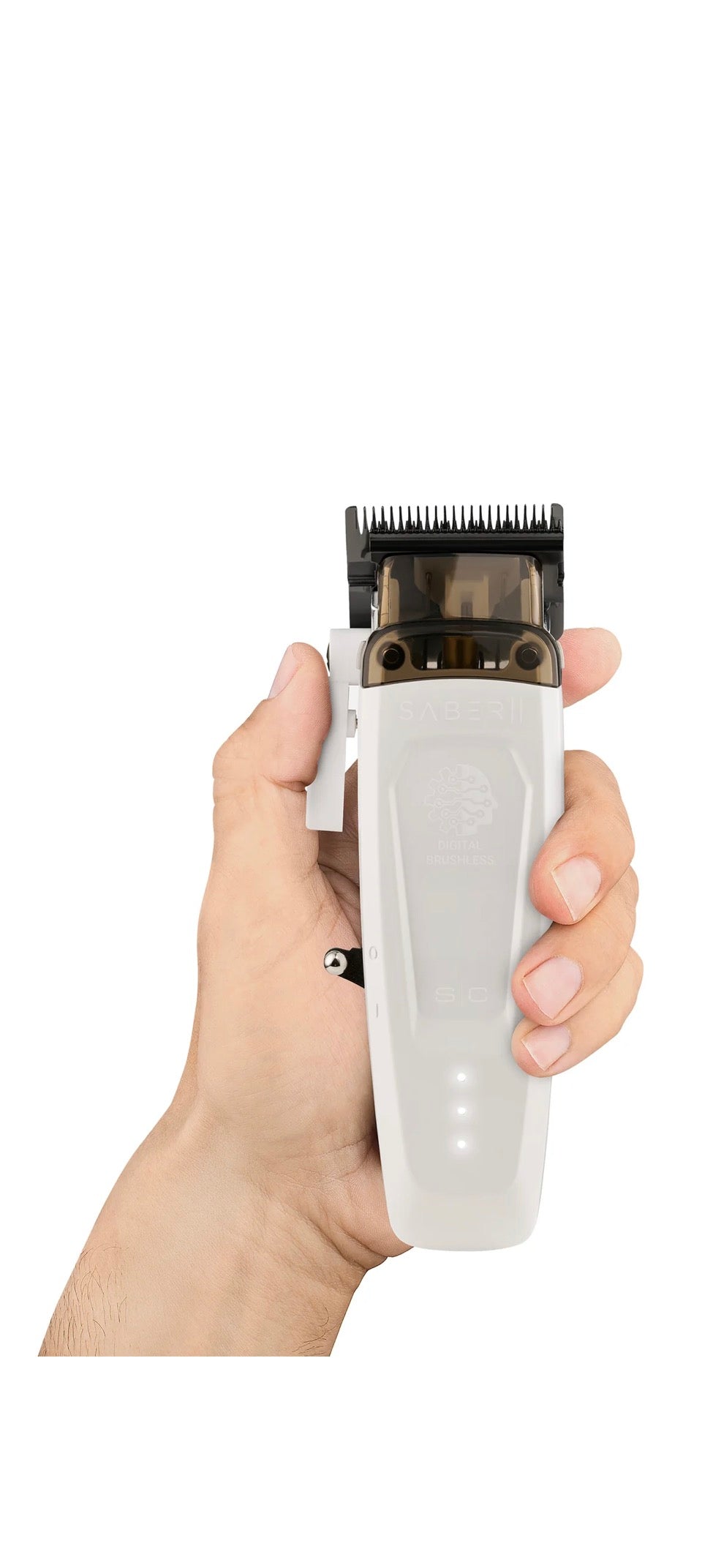 StyleCraft Limited Edition Saber 2 Cordless Digital Brushless Motor Clipper - White (SC619)