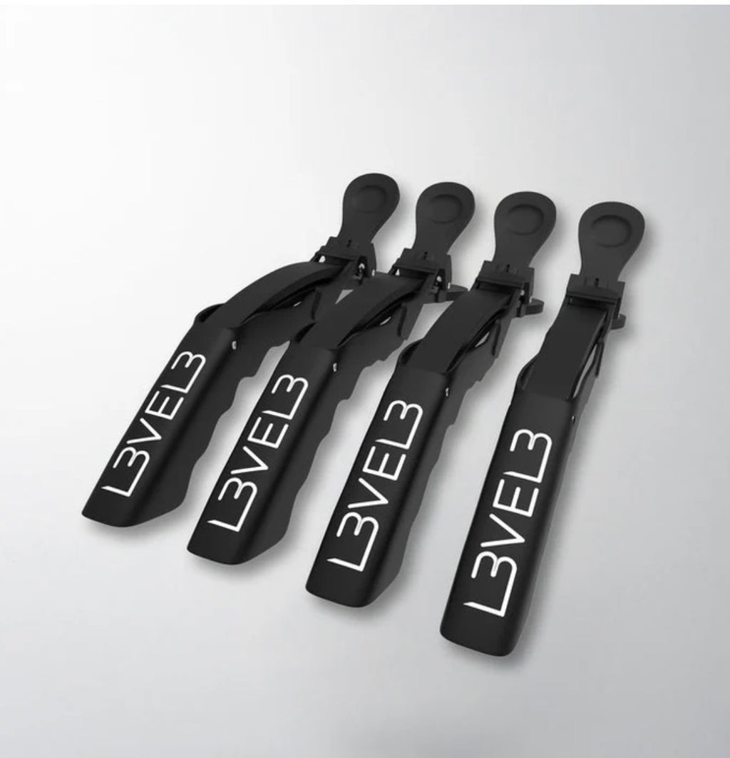 L3VEL3 Croc Hair Clips 4pk - Black