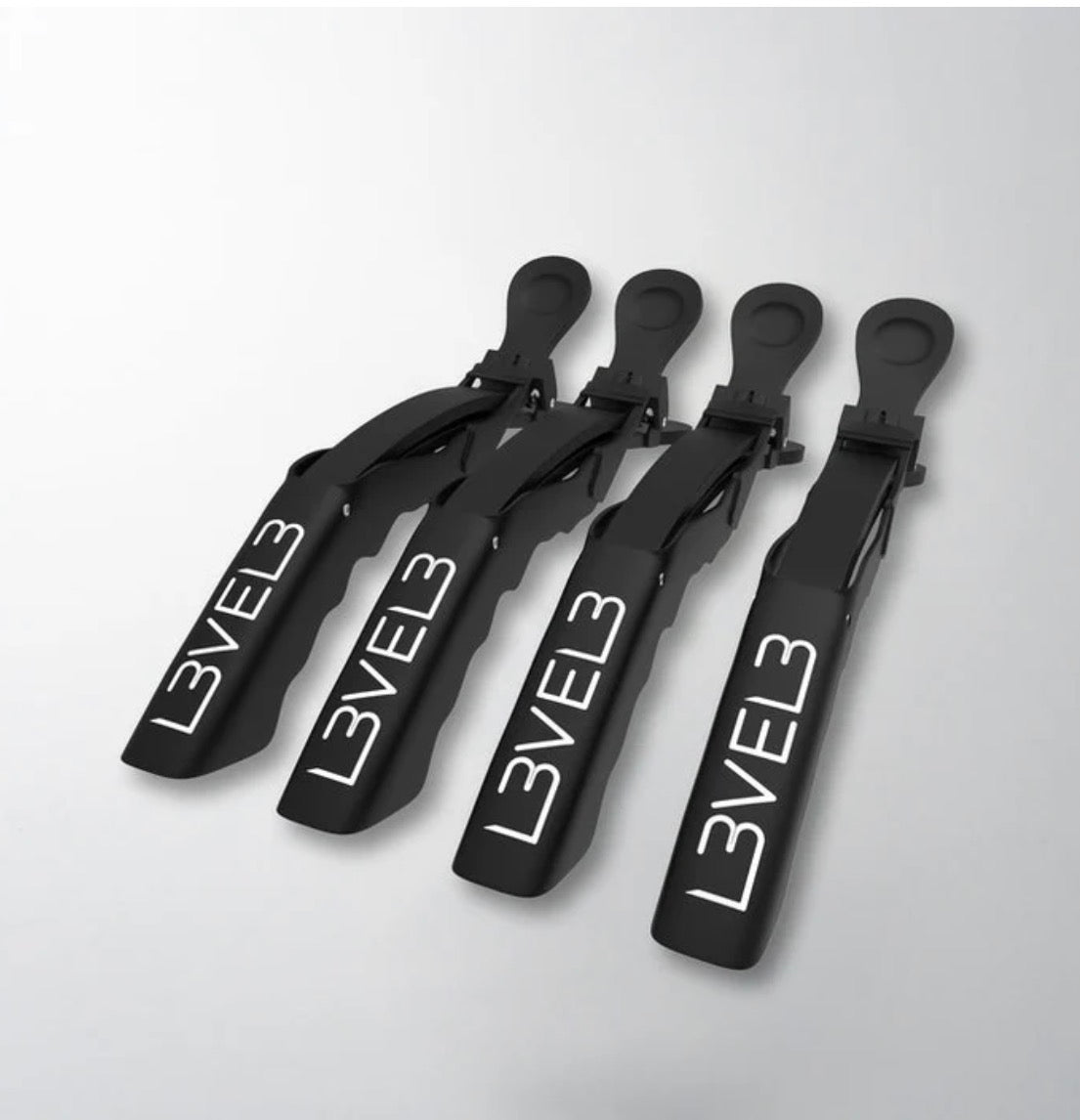 L3VEL3 Croc Hair Clips 4pk - Black