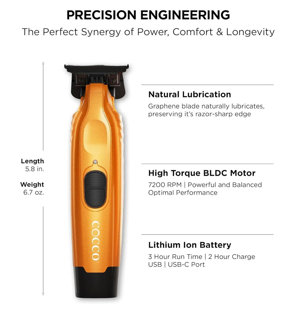 Cocco Hyper Veloce Pro Cordless Trimmer w/ Digital Gap Ambassador Graphene Blade + Charging Stand (CHVPT)