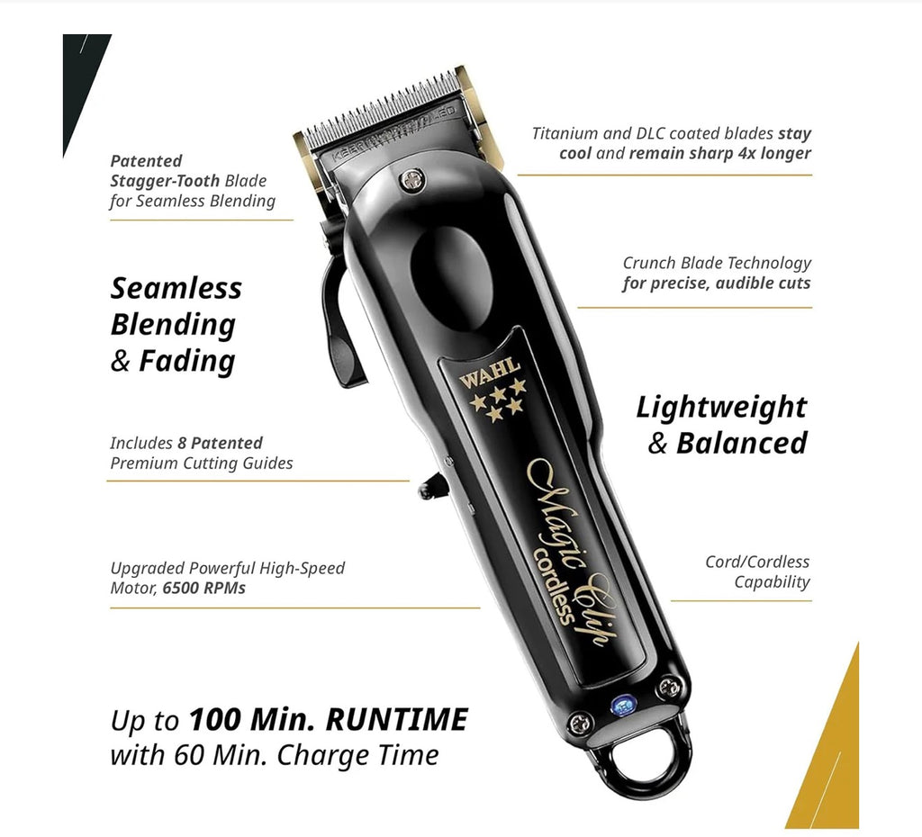 Wahl Professional 5 Star Magic Clip Cordless Clipper - Black