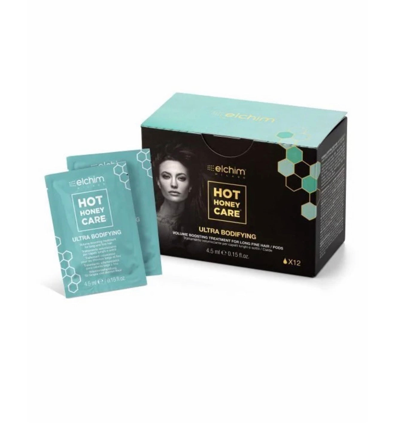 Elchim Hot Honey Care Refill Pack - Ultra Bodifying & Volumizing for Long, Thin Hair (12 ct)