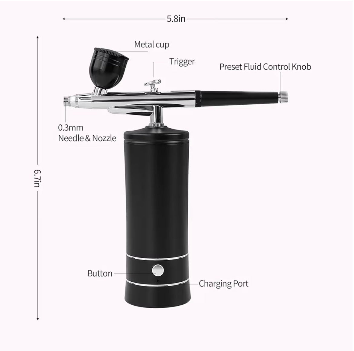 Airbrush Kit Air Brush Kit With Air Compressor Nail Charms Wireless Air Brush for Barber - Unlimited Barber and Beauty Supply