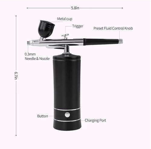 Airbrush Kit Air Brush Kit With Air Compressor Nail Charms Wireless Air Brush for Barber - Unlimited Barber and Beauty Supply