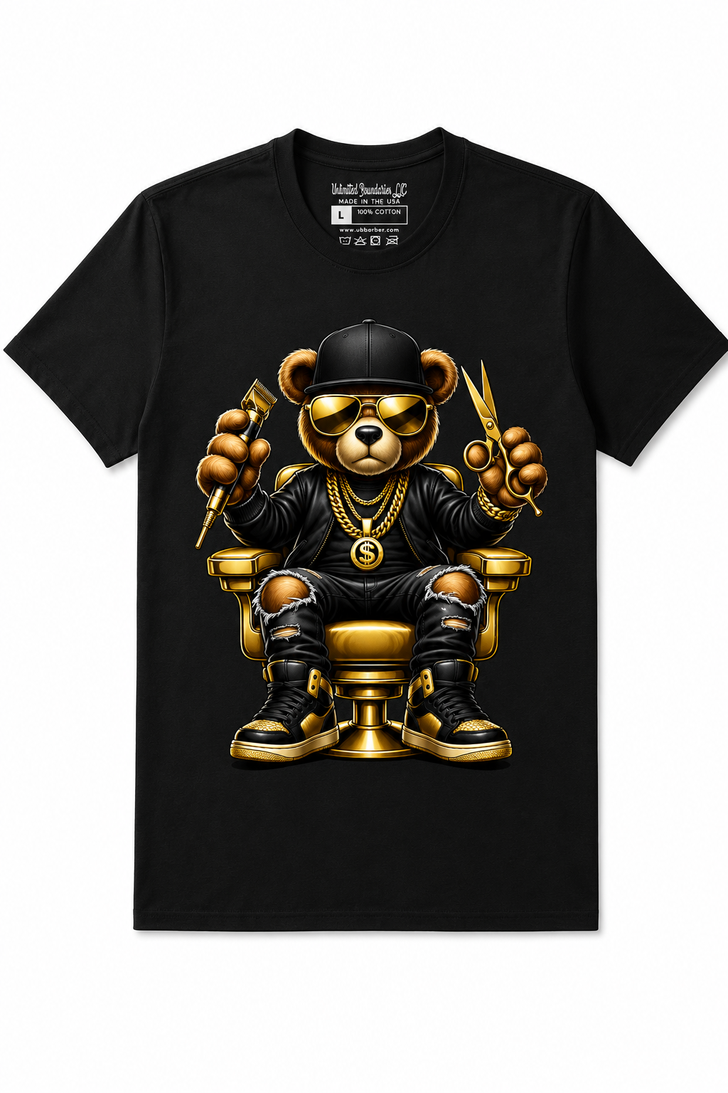 Gold Graffiti Barber Bear