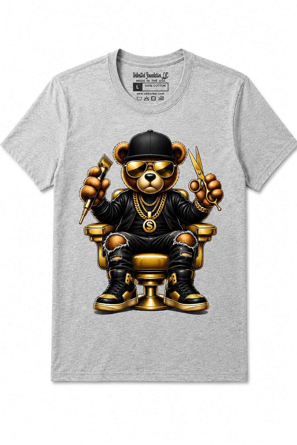 Gold Graffiti Barber Bear