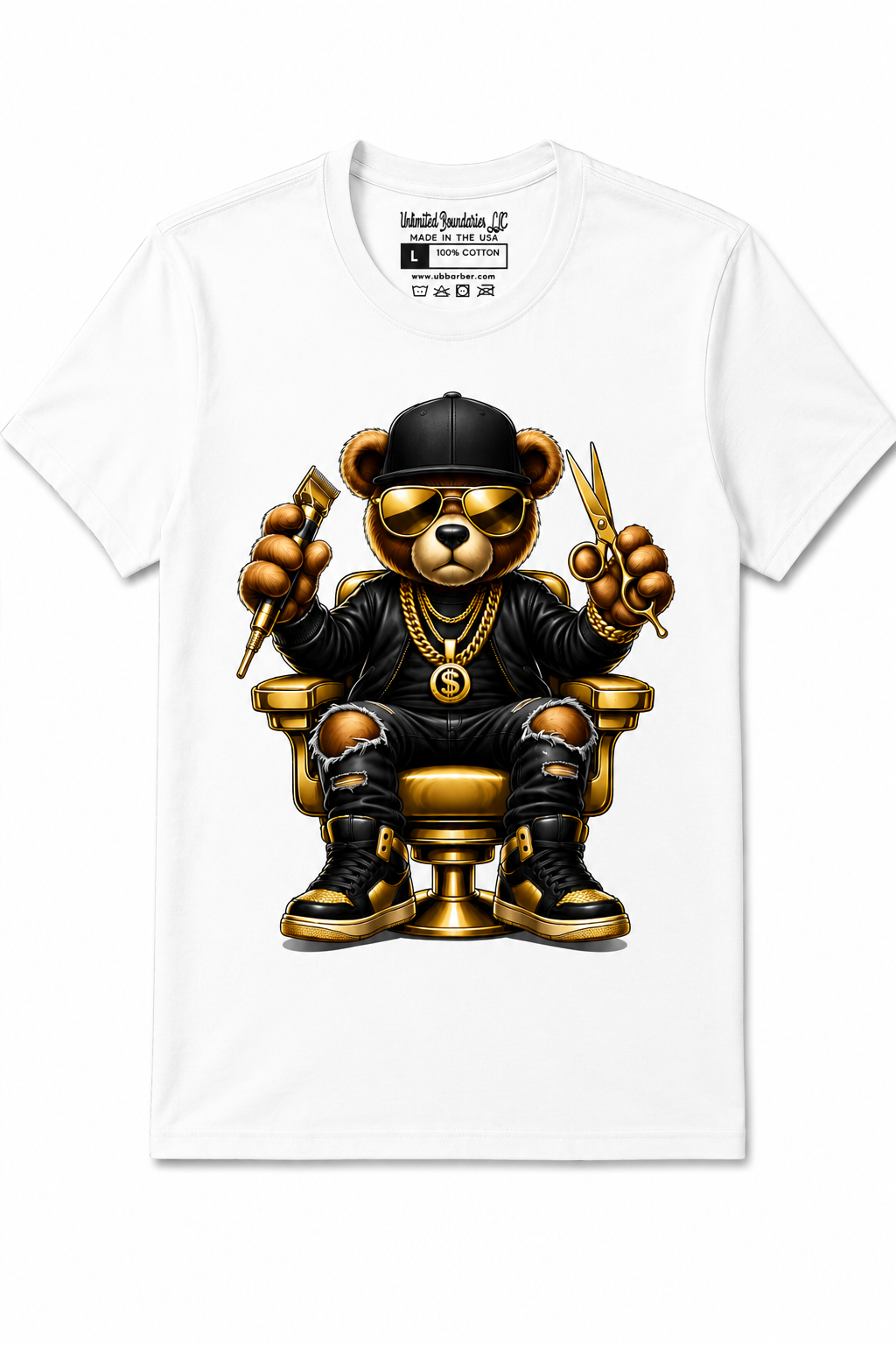 Gold Graffiti Barber Bear