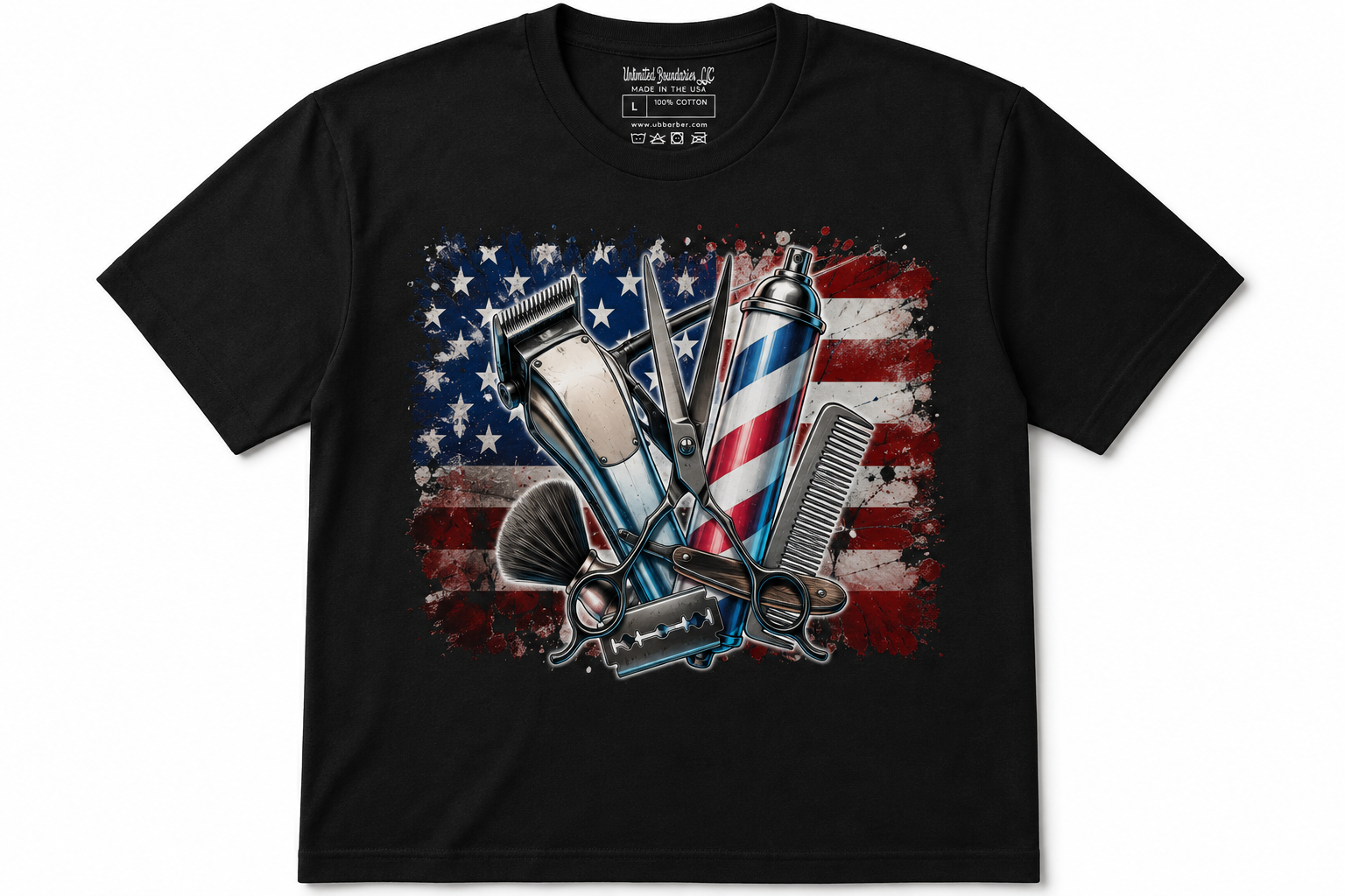 Barbershop American Flag Tee