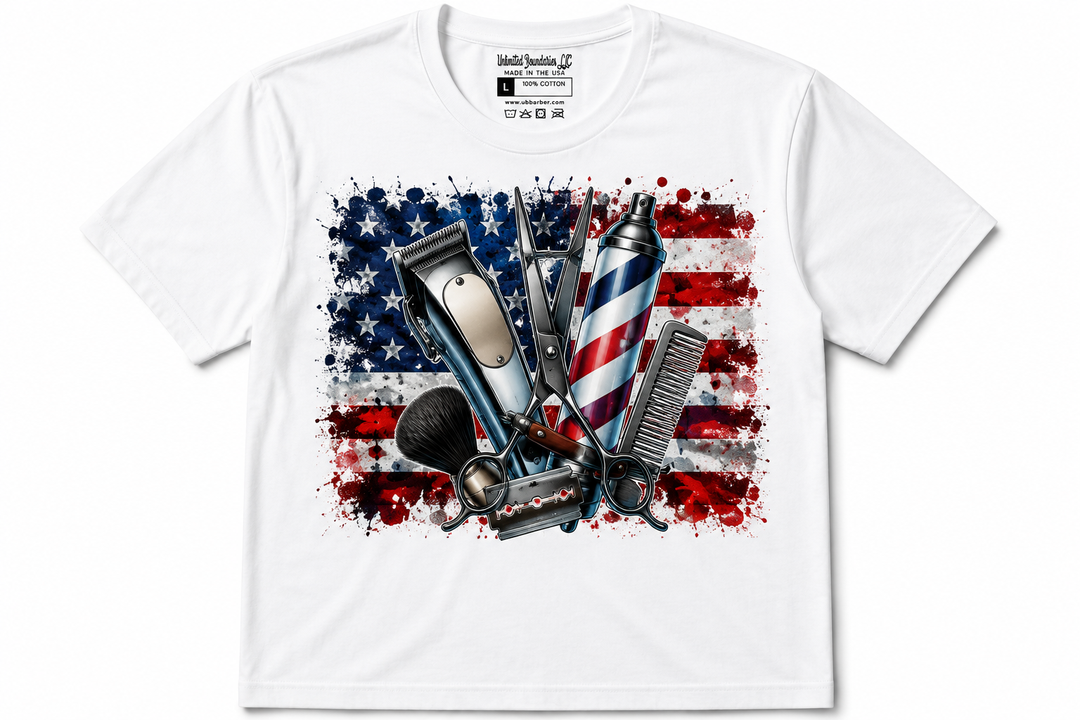 Barbershop American Flag Tee