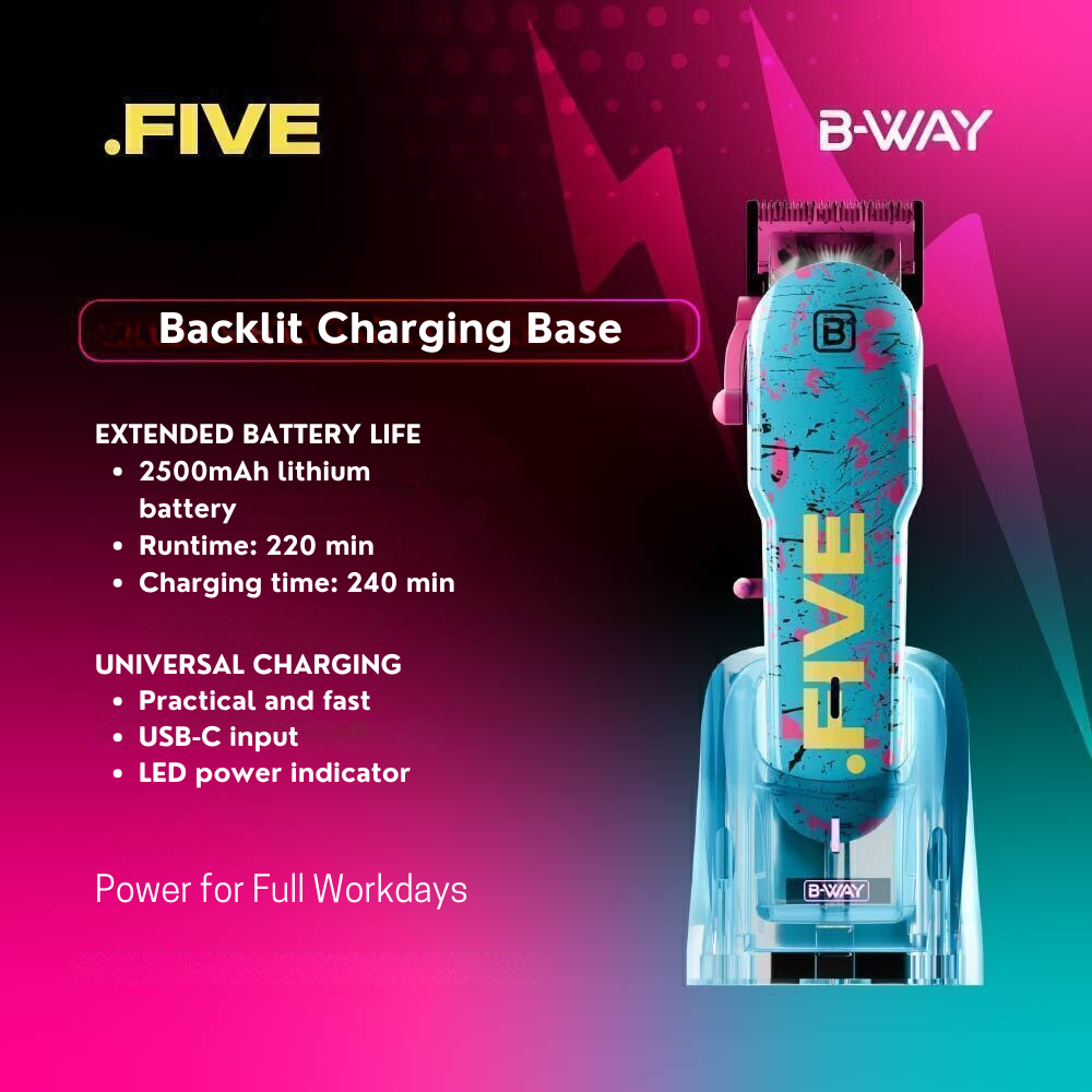 B-Way NEW Five Shorty Clipper &amp; ZERO Shaver – Professional 2-in-1 Barber Set