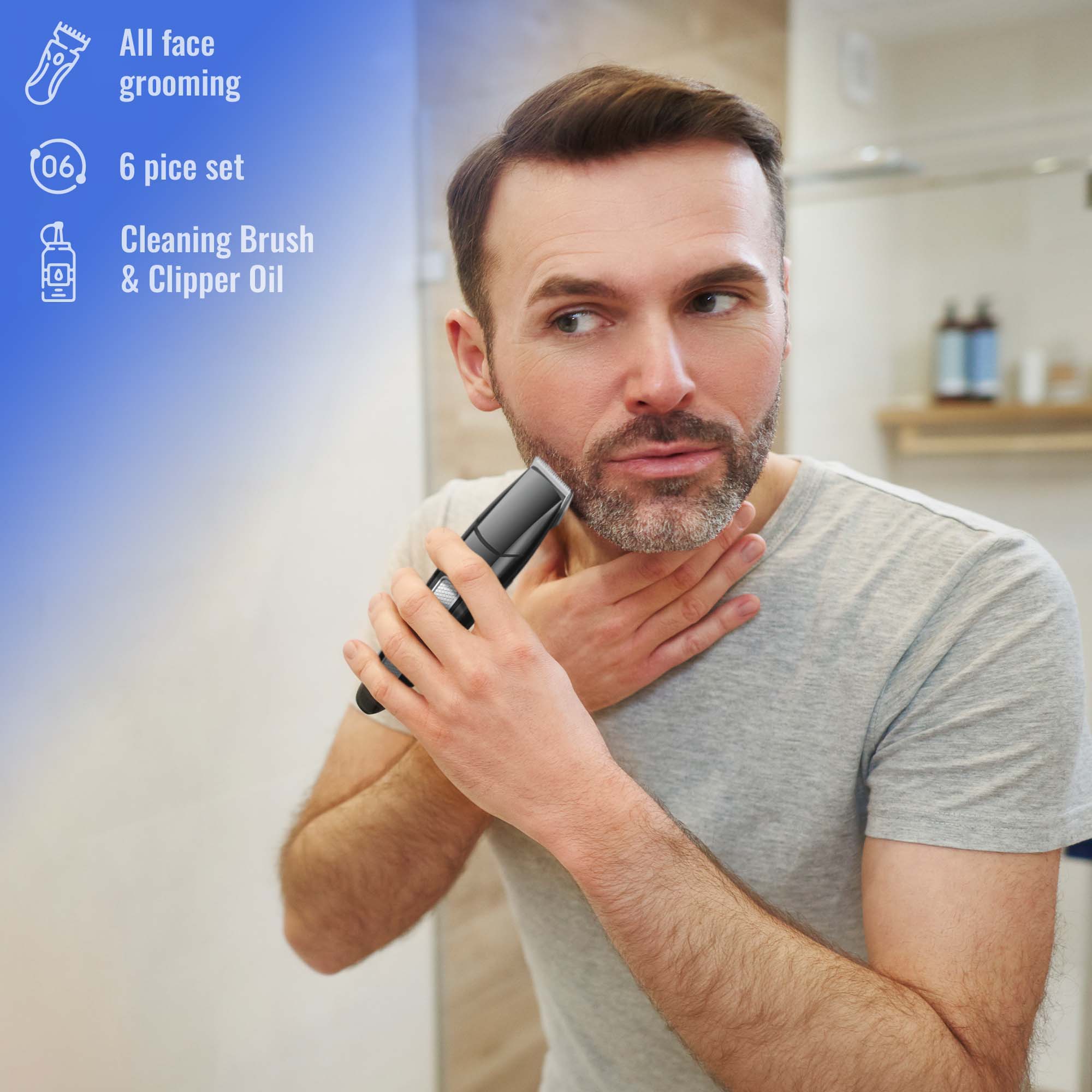 Mario Lopez Mens Grooming Kit , Designed for Hair, Beard, Nose & Ear Grooming, 10 Piece Grooming Kit